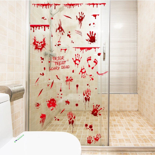 Decal trang trí Halloween hít tĩnh điện - Những vết máu kinh dị