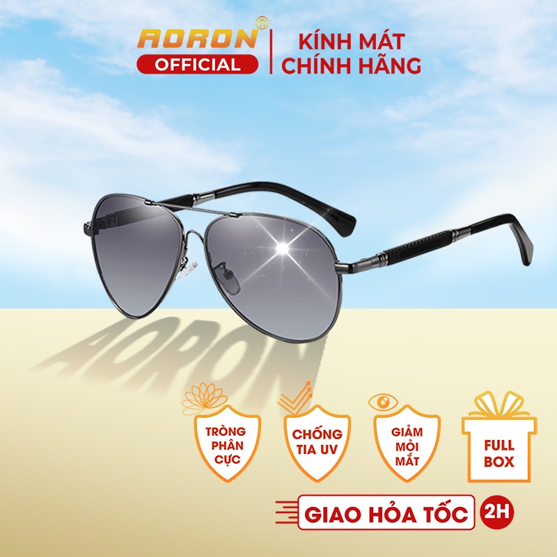 Kính Mát Thời Trang Nam AORON Mắt Đổi Màu Râm Mát Đi Ngày Và Đêm Chống Tia UV - AK049