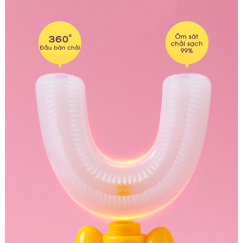 Bàn chải đánh răng hình chữ U - tự động - ôm sát và chải sạch 360 độ - dễ dàng tập đánh răng cho bé