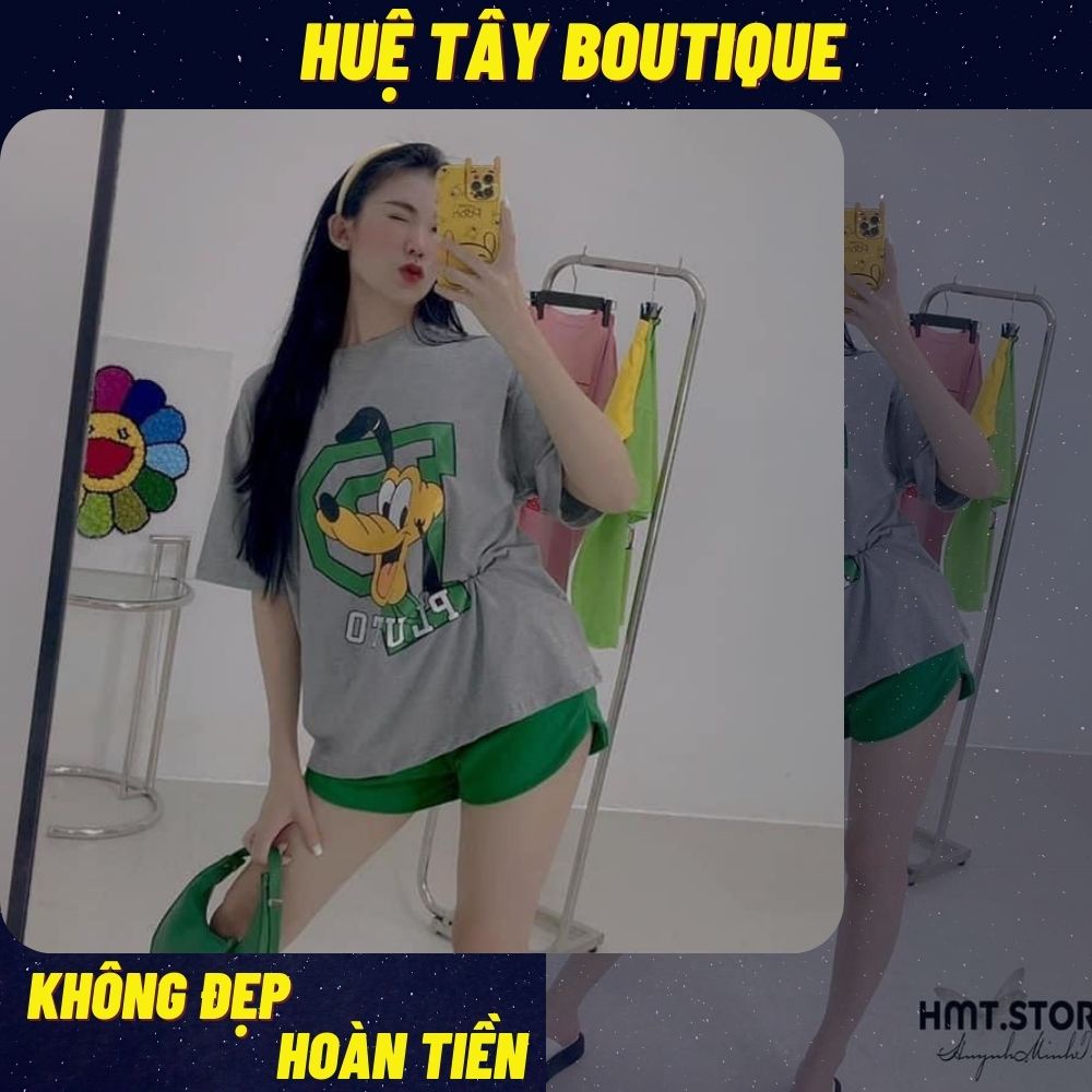 Set bộ nữ, set đùi áo thun from rộng 60kg hoạ tiết teen chất cotton co dãn mịn mát SKUS-101