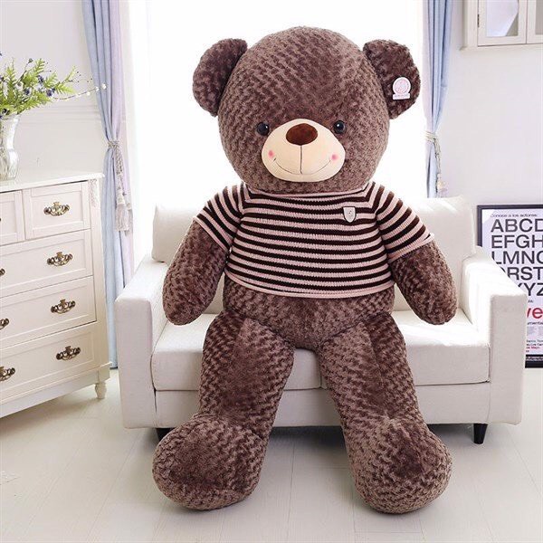 Gấu Bông Thú Nhồi Bông Teddy Siêu to khổng lồ Nâu Nhạt Nâu Đậm _Gấu bamboo_GB06