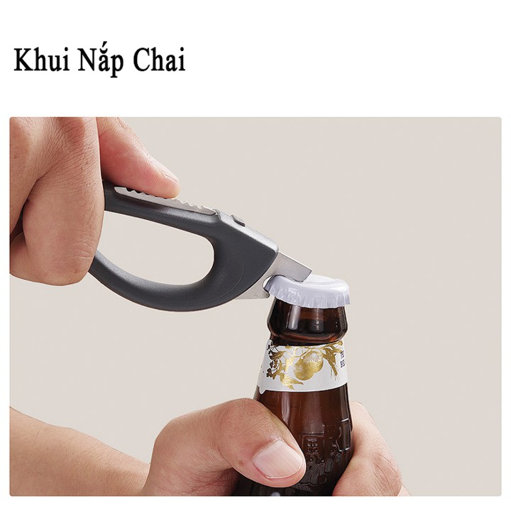 Kéo Nhà Bếp Cắt Gà, Bóc Vảy Cá, Gọt Củ Quả, Bóc Vỏ Hạt, Khui Nắp Chai, Đa Năng Inox 30CR13 Không Gỉ