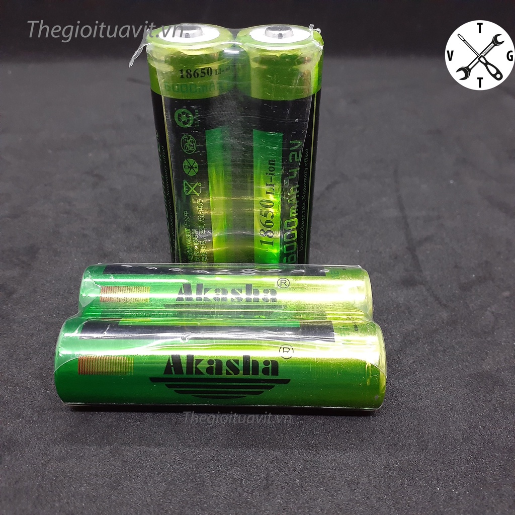 Pin sạc 18650 AKASHA 4.2V 6000mAh Li-ion chính hãng