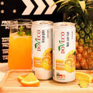 Nước ép Cam tươi Nguyên liệu từ trái cam Vinh - Nghệ An - lon 330ml