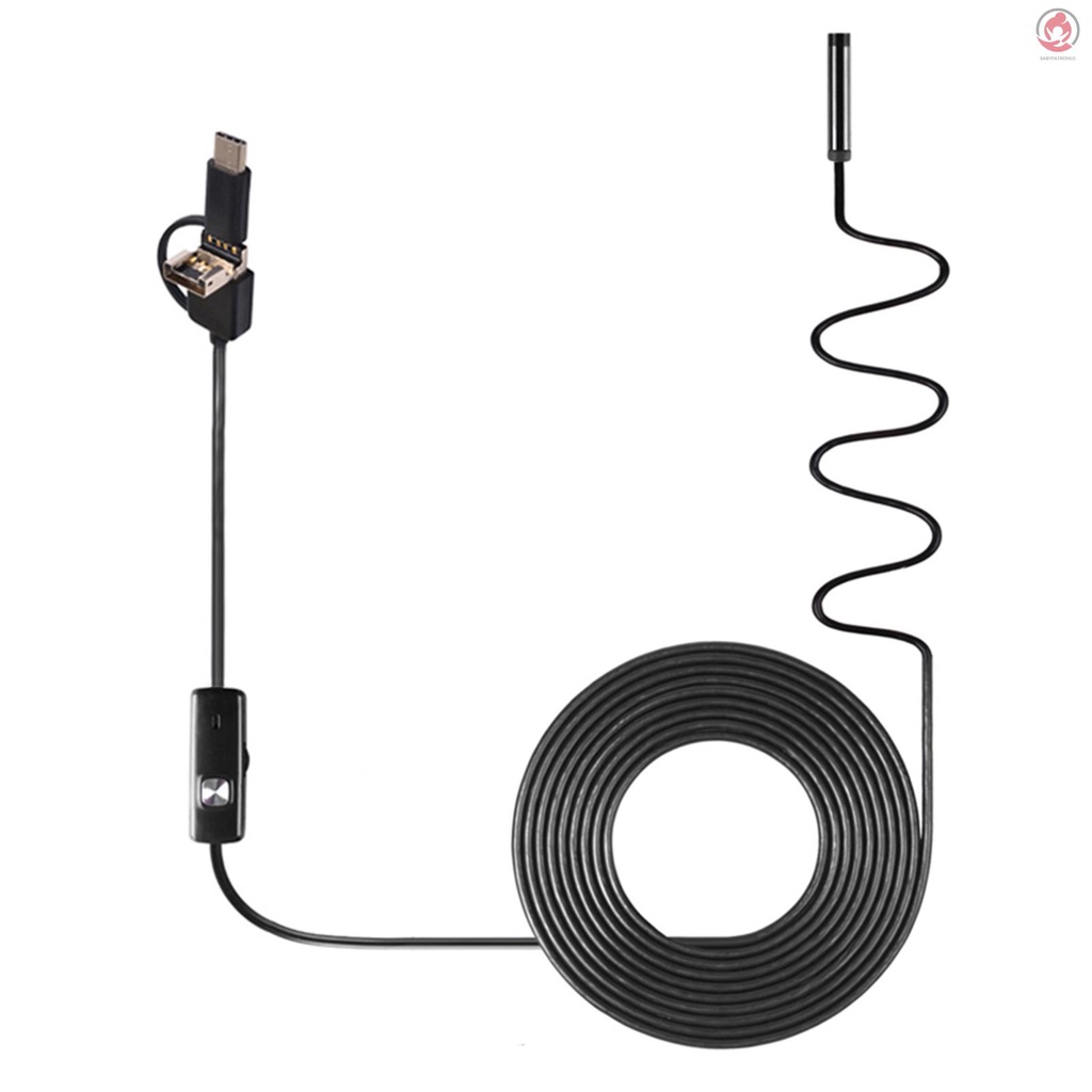 Camera Nội Soi Công Nghiệp 3 Trong 1 Tích Hợp 6 Đèn LED IP67 USB Type-C Chống Thấm Nước