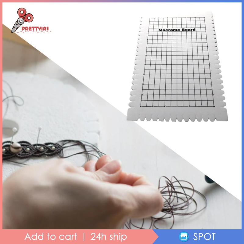 [Prettyia1] Tấm Bảng Gỗ Macrame Hình Chữ Nhật Thắt Nút Vòng Tay Bện