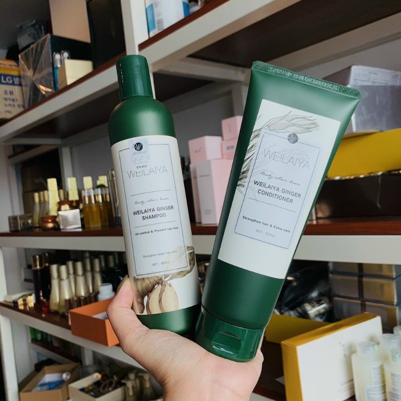 Bộ gội xả gừng welaiya ngăn dụng tóc và ngăn gầu