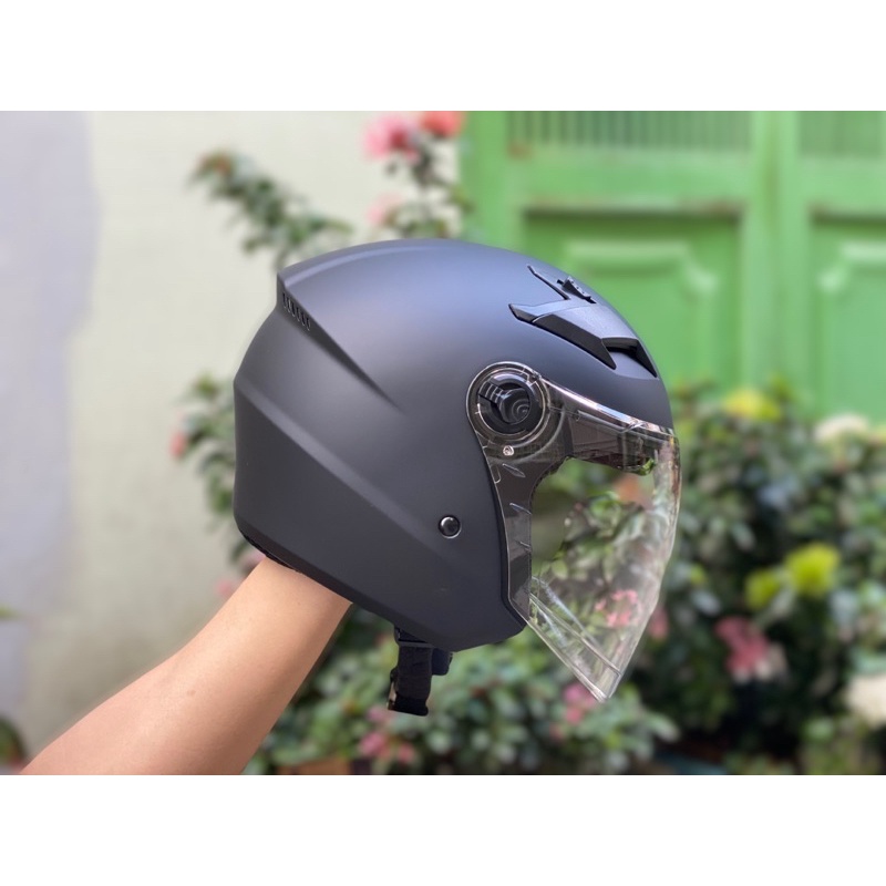 MŨ BẢO HIỂM 3/4 2 KÍNH ROYAL M268 ĐEN NHÁM, TẶNG BỘ LOGO KYT và bảo hành 12 tháng