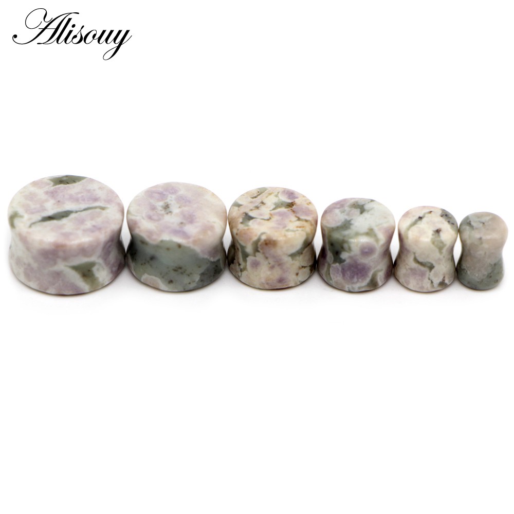 Alisouy 1 Cặp Khuyên Nong Tai Bằng Đá opal Tự Nhiên 5-18mm