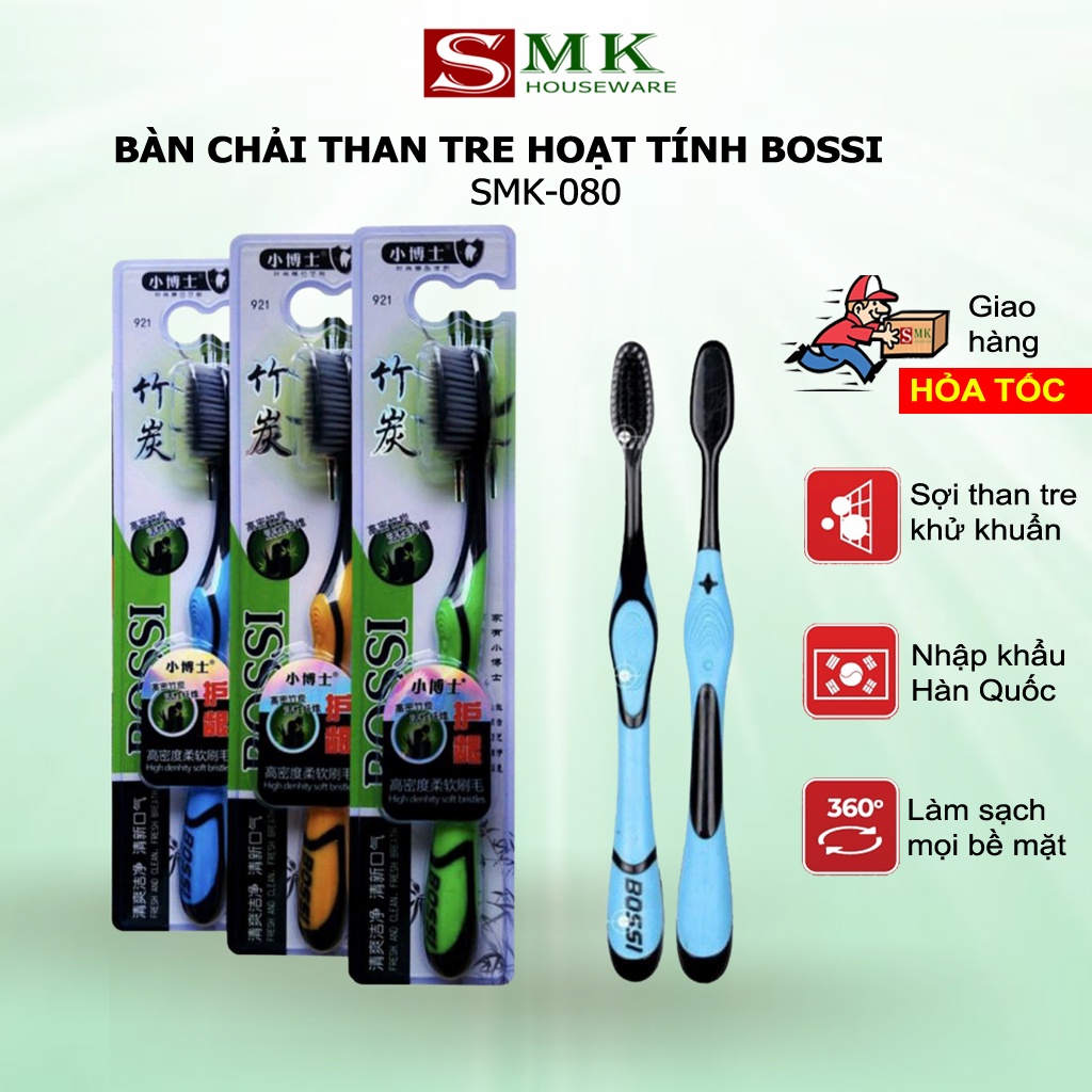 Bàn Chải Đánh Răng BOSSI Hàn Quốc Than Tre Hoạt Tính