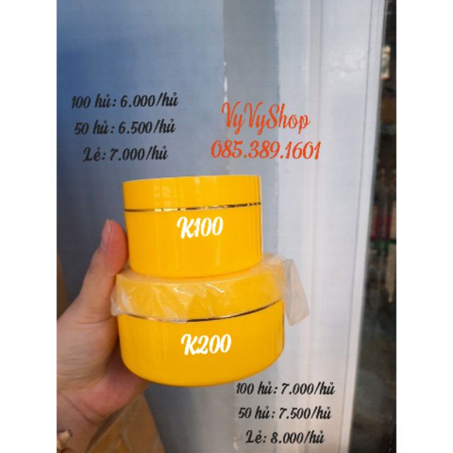 Combo 10 Hủ đựng kem 100g màu vàng