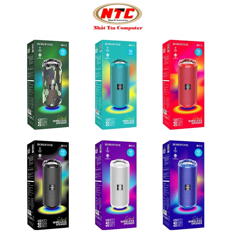 Loa bluetooth đa năng Borofone BR15 10W hỗ trợ USB/TF/FM/AUX/TWS - kết nối cùng lúc 2 loa
