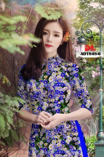 Vải áo dài hoa cúc