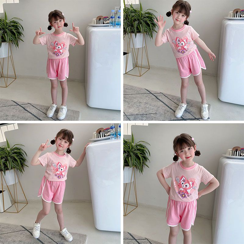 Set Đồ Thể Thao 2 Món Gồm Áo Cotton Tay Ngắn + Quần Short Thời Trang Cho Bé Trai Và Gái