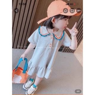 Váy đuôi cá cổ bo sắc màu cho bé gái
