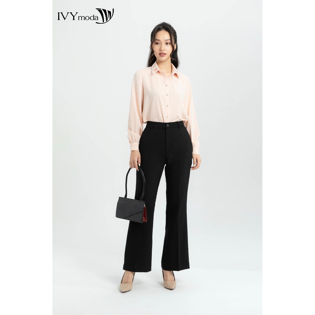 [NHẬP WABRTL5 GIẢM 10% TỐI ĐA 50K ĐH 250K ]Áo sơ mi cổ viền ngọc nữ IVY moda MS 17M6240
