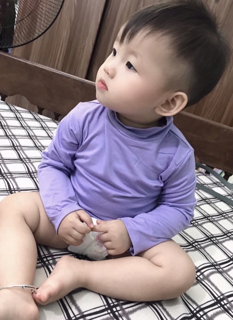 Áo giữ nhiệt cổ 3p chất thun lạnh k.woo cho bé trai, bé gái