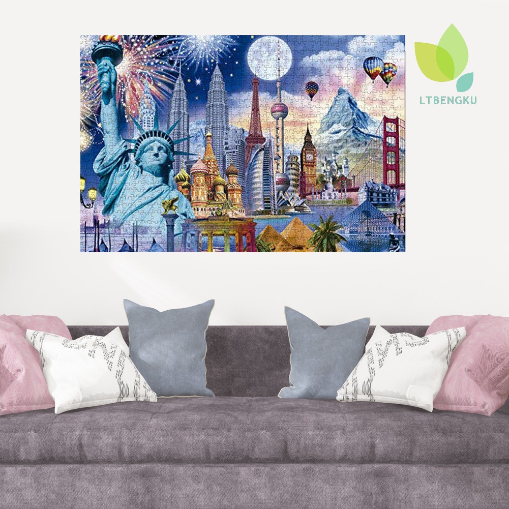 Ltbengku 1000Pcs Statue of Liberty Building Adult Kids Jigsaw Puzzles Game Toy Wall Decor