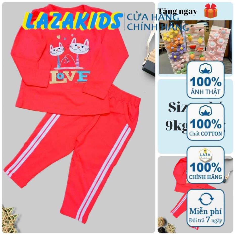 THUN COTTON XỊN Bộ Quần Áo Dài Tay Mùa Thu Vải Cotton 4 chiều chính phẩm Cho Bé Siêu Dễ Thương Cho Bé Từ 6-27kg Mã L16