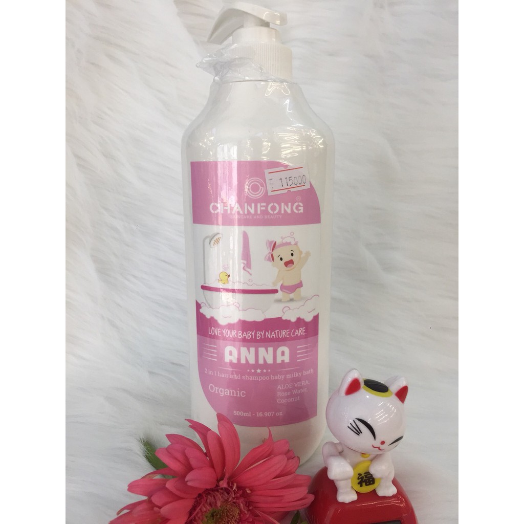 Sữa tắm gội Thái Lan kháng khuẩn giữ ẩm cho bé từ sơ sinh đến lớn tuổi CHANFONG - Anna 500ml