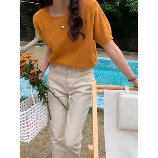 Áo len gân cộc tay basic 21808 CHERRYCOCO