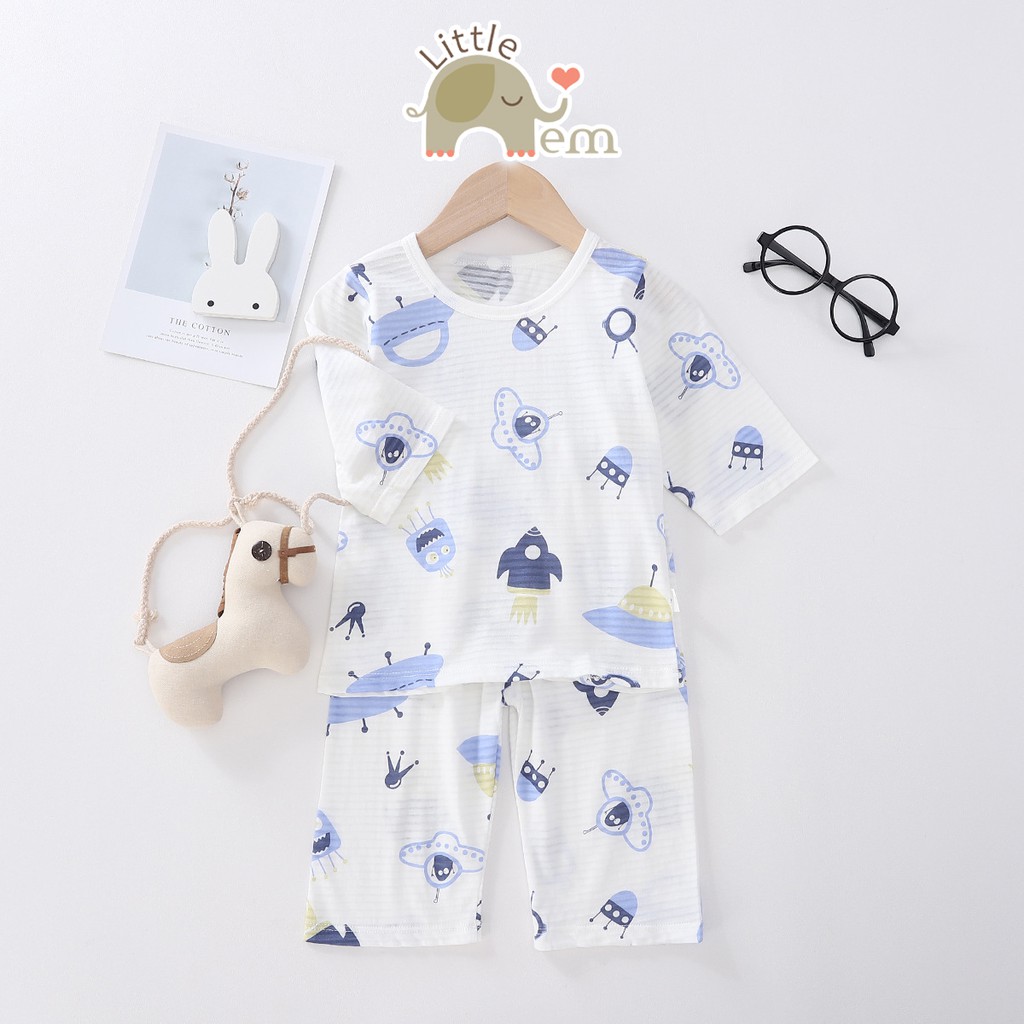 Bộ đồ bé trai Cotton tre lửng _ Spacaship