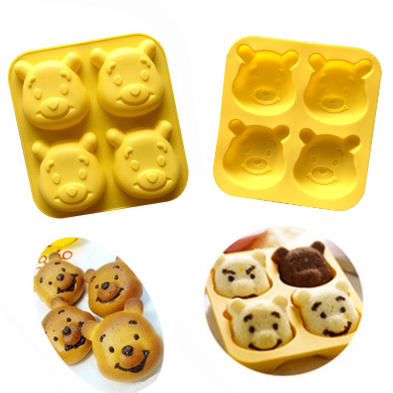 SG - Khuôn silicon gấu pooh làm bánh nướng bánh, đổ thạch rau câu, socola