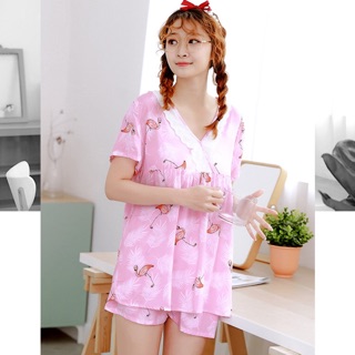 Đồ bộ tay ngắn màu hồng big size mặc nhà ngủ size 75-85kg