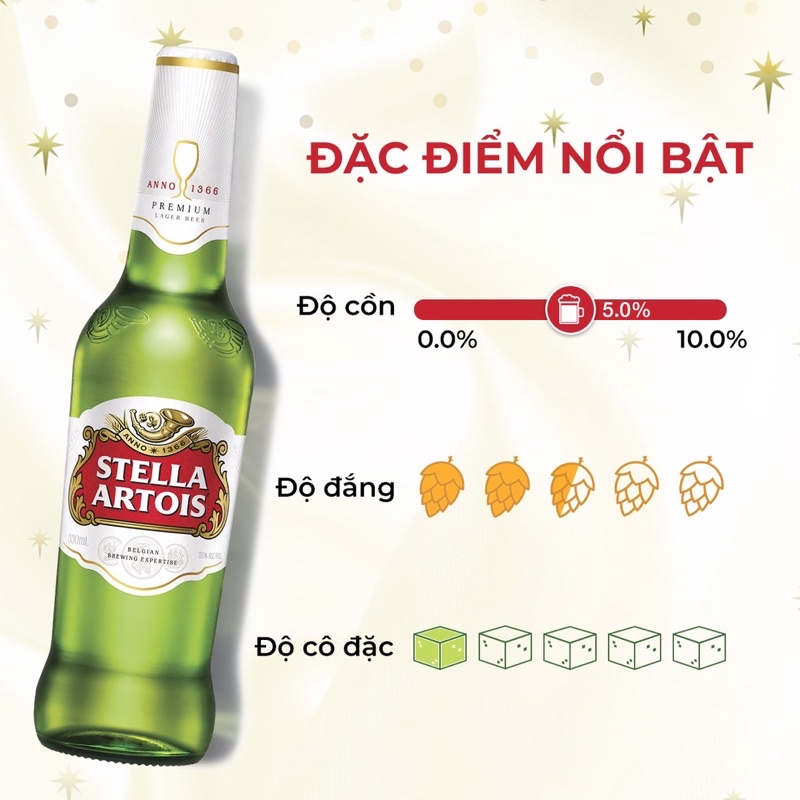 Bia Stella Artois Thùng 24 Chai 330ml Nhập Khẩu Chính Hãng