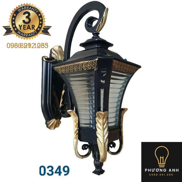 Đèn Tường Đồng Treo Trụ Cổng Ngoài Trời Trang Trí Hoa Văn Cổ Điển Hiện Đại Mã 0349- Đèn Phương Anh