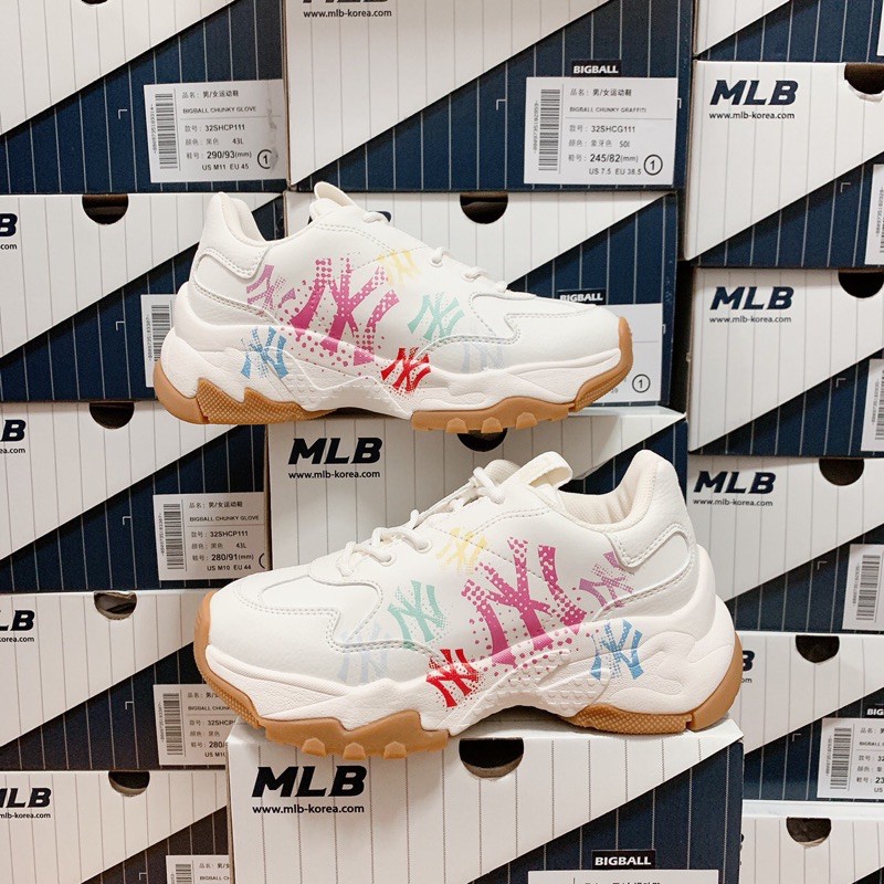Giày MLB  đế tách,Giày MLB boston , LA , new york , NY Đế Nâu Thể Thao Nam Nữ IN 3D Đế Độn 5CM Full Box bill | BigBuy360 - bigbuy360.vn