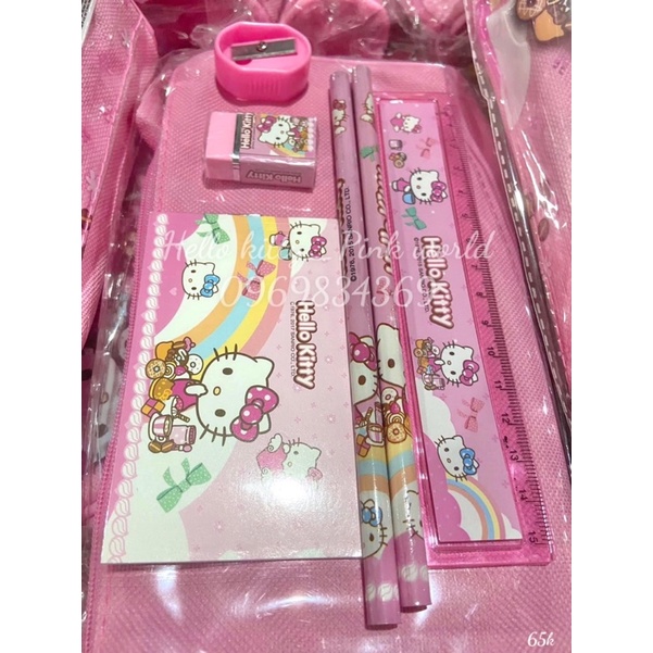 Combo bóp viết 7 món hello kitty