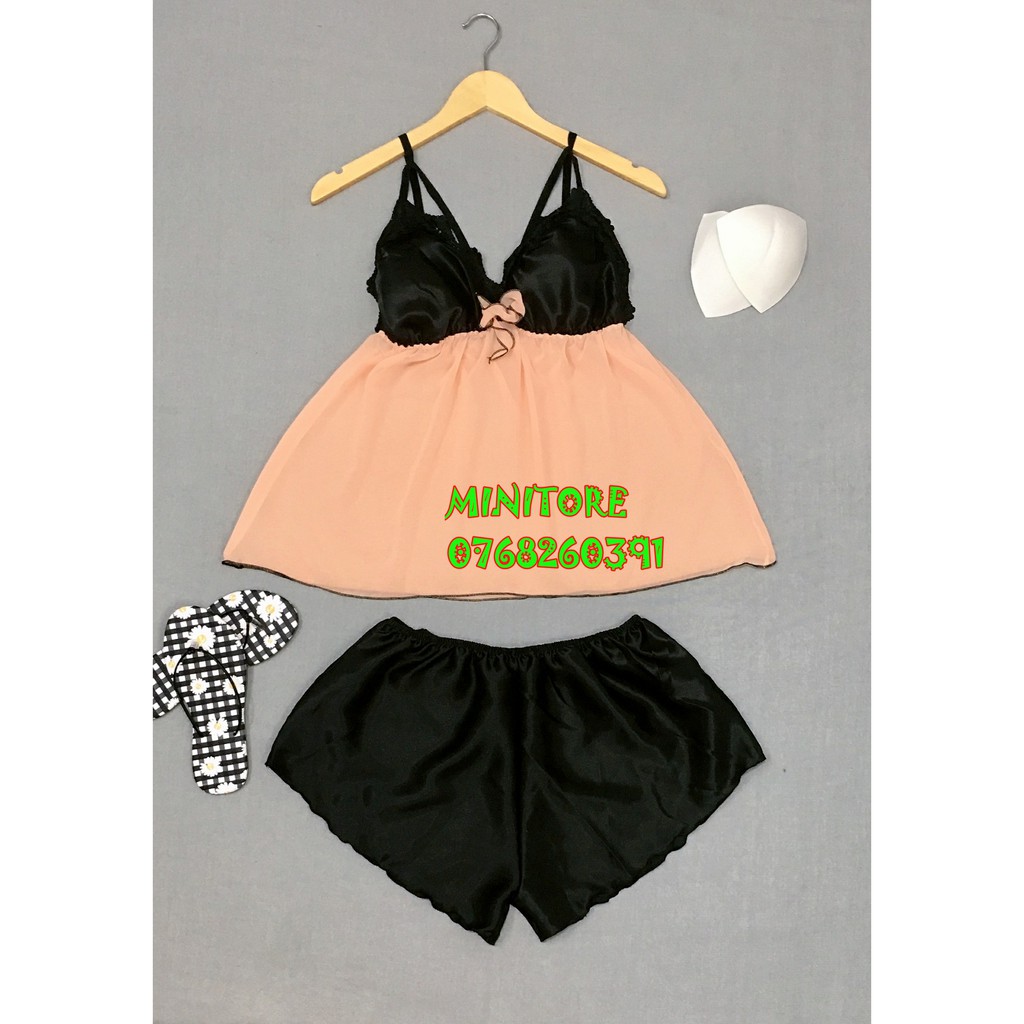 [60KG - 90KG] BỘ BIGSIZE PHI LỤA KẾT HƠP VOAN MỎNG MÚT RỜI, GỢI CẢM MẶC NGỦ BAO ĐẸP BAO MÁT - Bigsize phi kết hợp voan