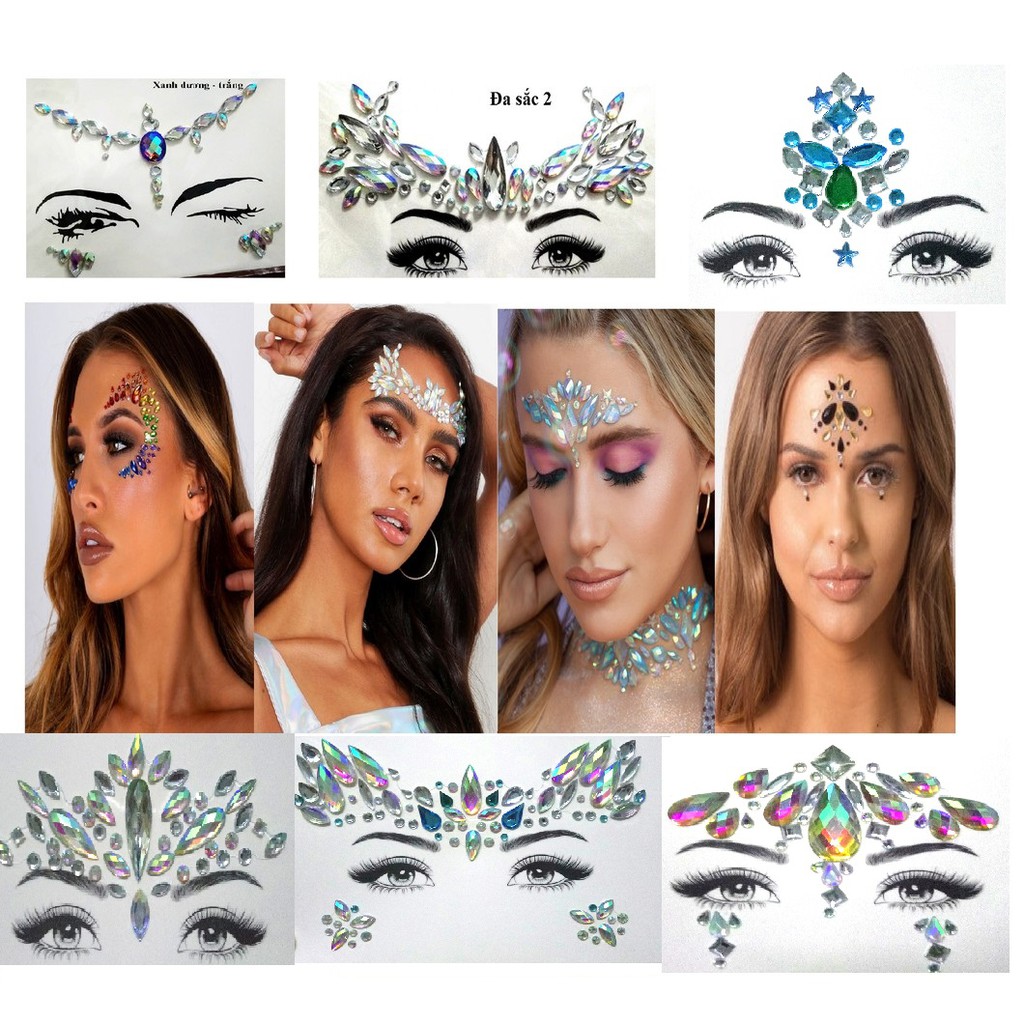 Đá đính makeup đẹp | đính đá trang điểm | đính mắt tiệc sự kiện rave | face crystal outfit | BigBuy360 - bigbuy360.vn