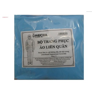 Bộ quần áo phòng dịch liền quần 4 món