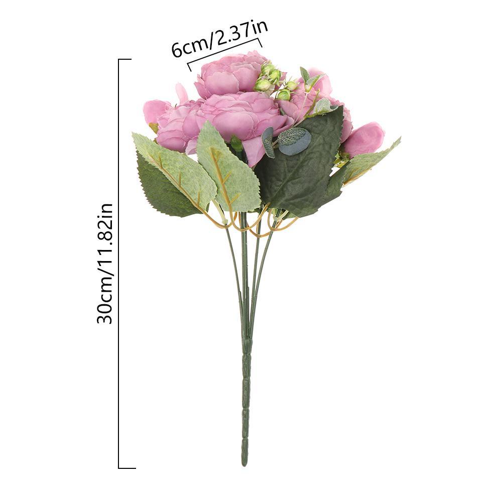 YANN1 Bó Hoa Hồng Nhân Tạo 9 Đầu 30cm Trang Trí Tiệc Cưới / Nội Thất Nhà