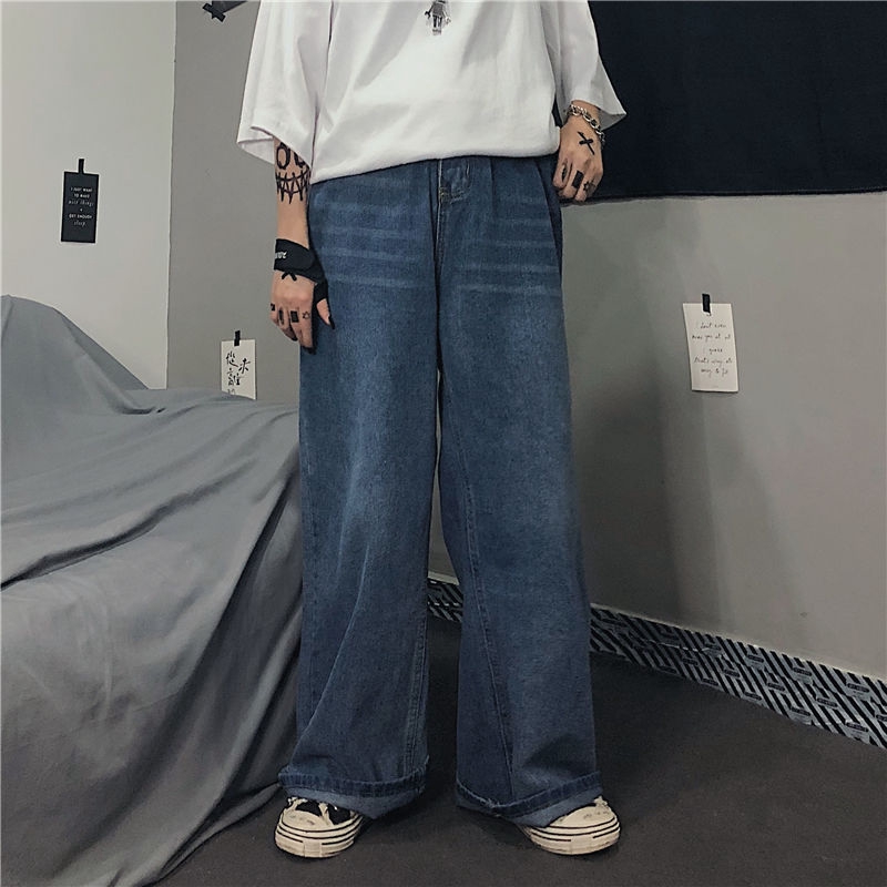 Quần jeans dài ống rộng lưng cao phong cách trẻ trung năng động cho học sinh | BigBuy360 - bigbuy360.vn