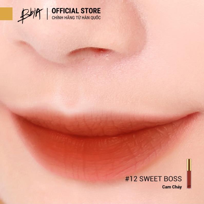 Son kem lì Bbia Last Velvet Lip Tint Version 3 - 12 Sweet Boss (Màu cam cháy) 5g - Bbia Official Store 💋