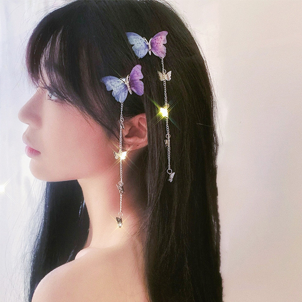 1 Cặp Kẹp Tóc Hình Bướm Thời Trang Nữ Tính