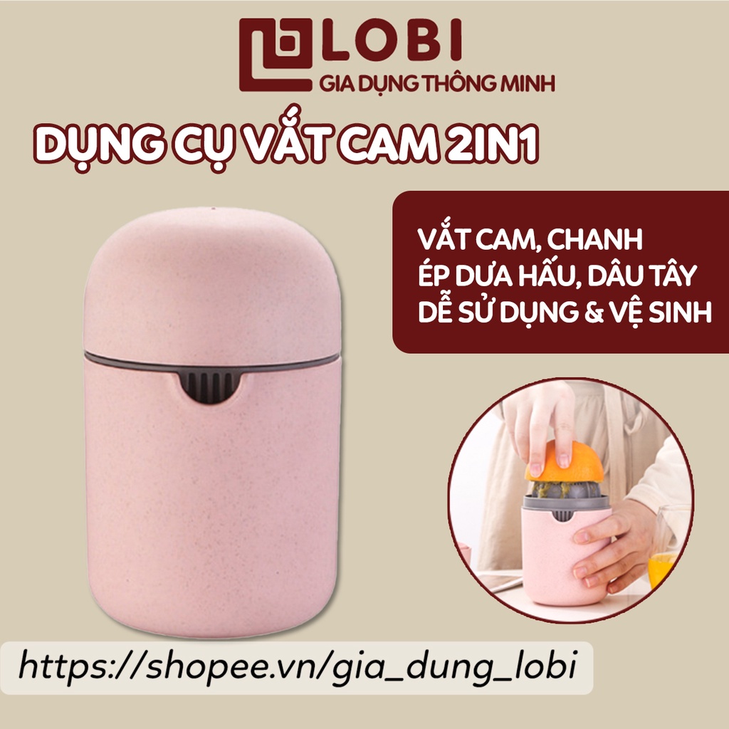 Máy vắt cam đầu vắt cam bằng tay kiêm dụng cụ ép hoa quả chất liệu nhựa lúa mạch 2in1 tiện lợi