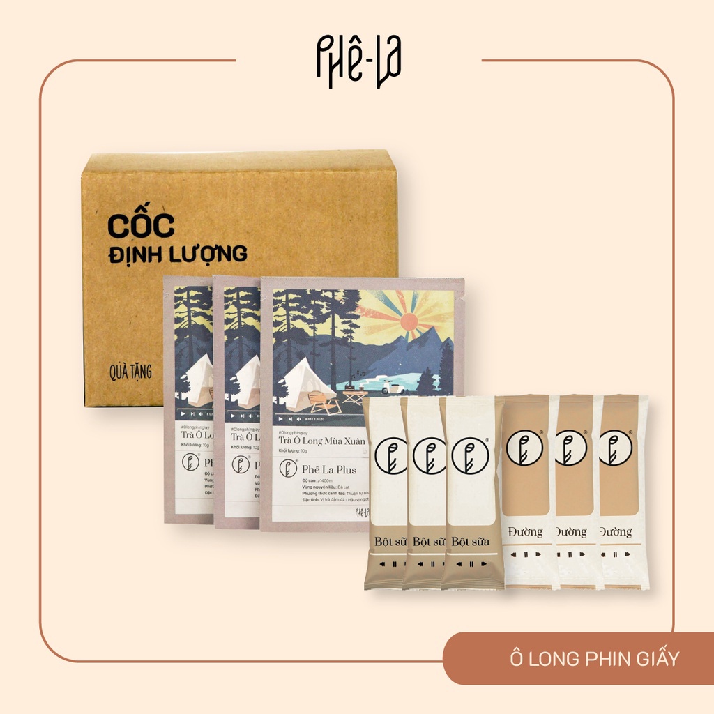 Trà sữa ô long Vị Sữa, trà phin giấy Phê La, đặc sản Đà Lạt, Hộp 10 gói, PLAPG_SUA