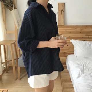 Sơ Mi Nữ Tay Dài Kẻ Sọc
