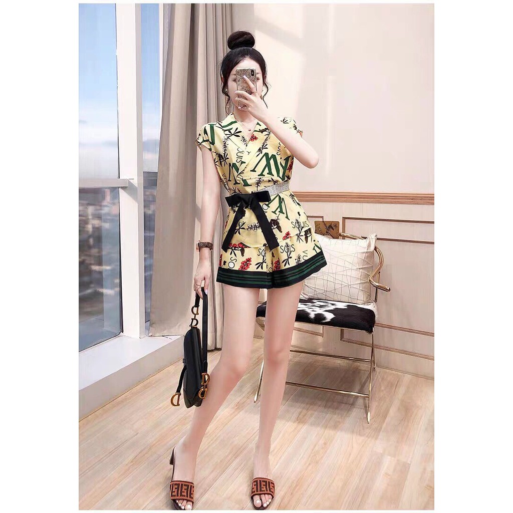 HÀNG QC - SET BỘ ÁO CỔ VETS QUẦN ĐÙI MÀU VÀNG CAO CẤP