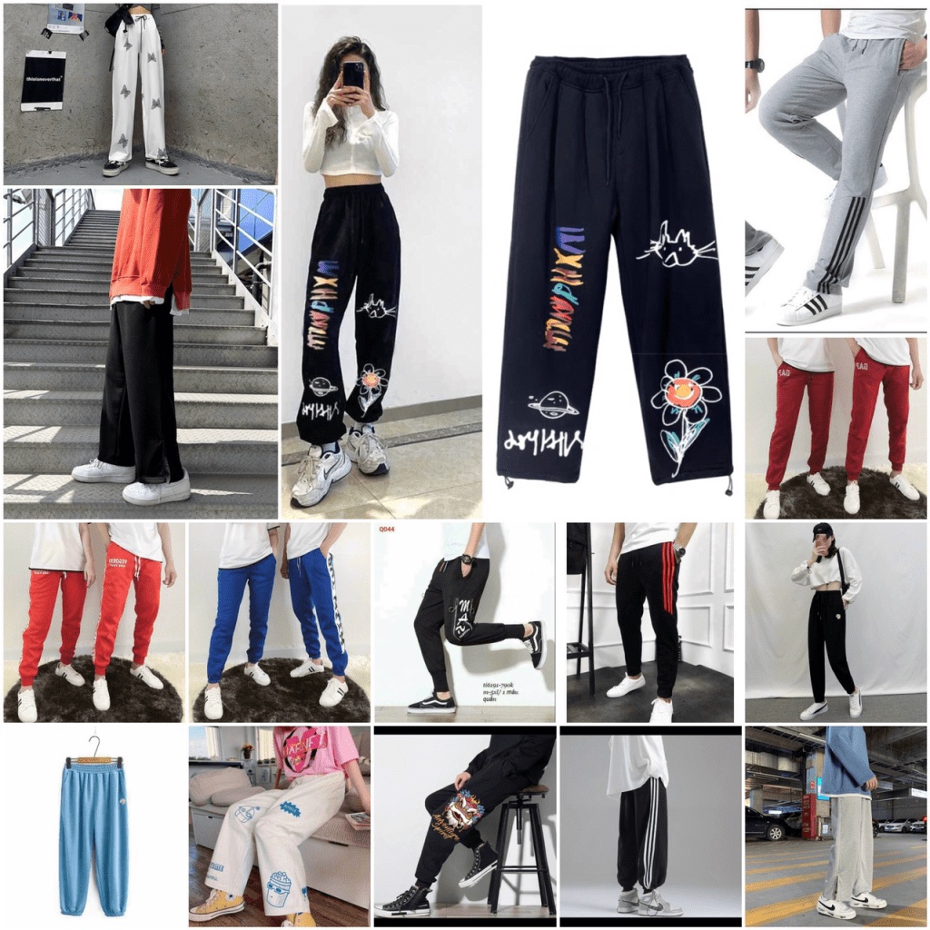 Quần ống rộng POUS Chất nỉ bông cao cấp có dây rút gấu quần mặc được 2 kiểu suông và jogger- đủ size dành cho nam nữ mặc