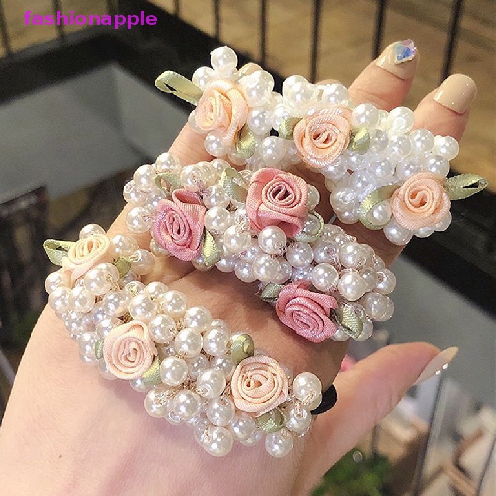 Dây Cột Tóc Co Giãn Đính Hạt Ngọc Trai