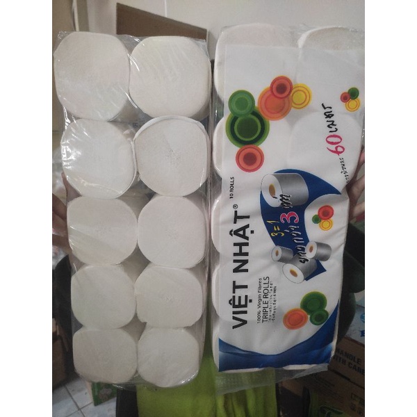 Bịch 10 cuộn giấy vệ sinh cao cấp VIỆT NHẬT/ Lency