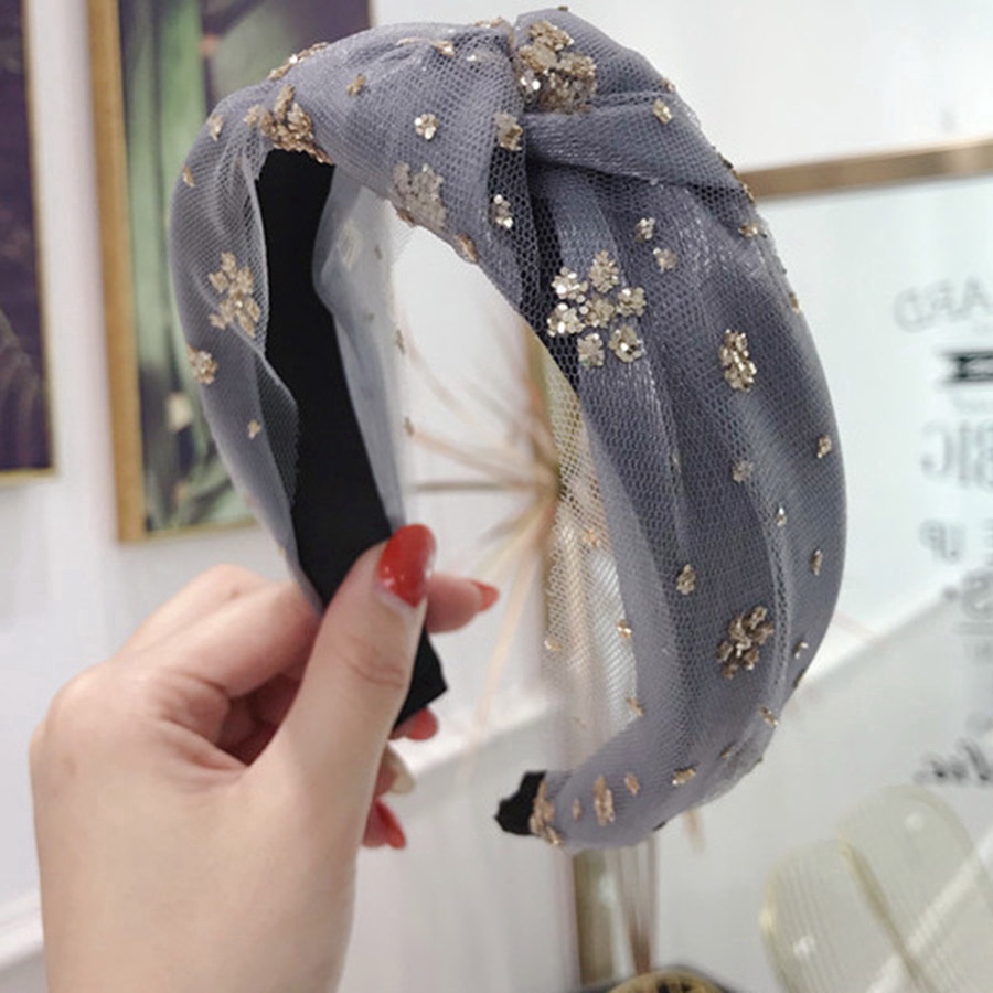 Băng đô cài tóc vải lưới đính đá phong cách Hàn Quốc thanh lịch dành cho nữ