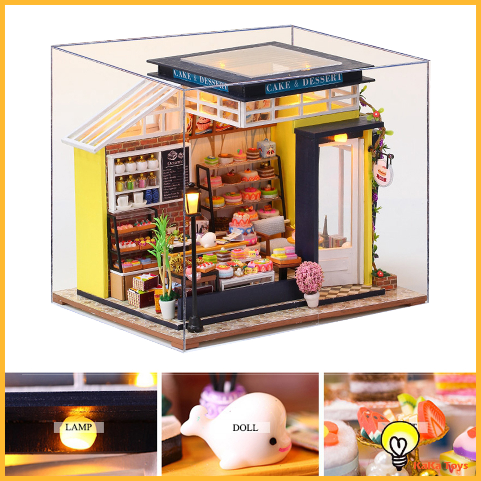 [KaKa Toys]Miniature DollHouse Baking Shop Kit Fantasy Educational Toys Romantic Gift