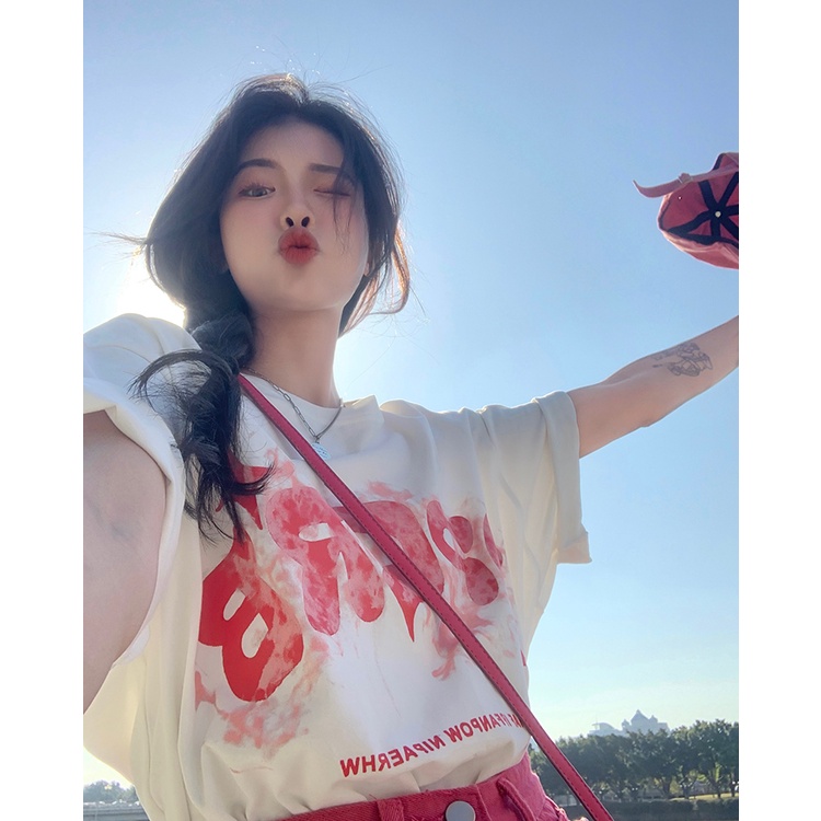 NRVP Áo Thun Nữ Tay Ngắn In Hình Phong Cách Hàn Quốc Thời Trang Mùa Hè 2022