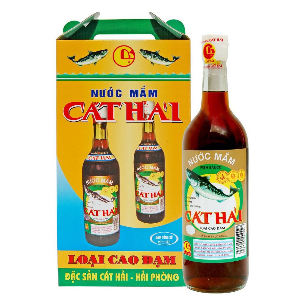 Hộp 2 Chai Nước Mắm Cát Hải Cao Đạm 650ml